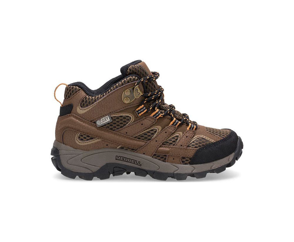 Buty Trekkingowe Merrell Dziecięce Brązowe - Moab 2 Mid Waterproof - 907451-APD